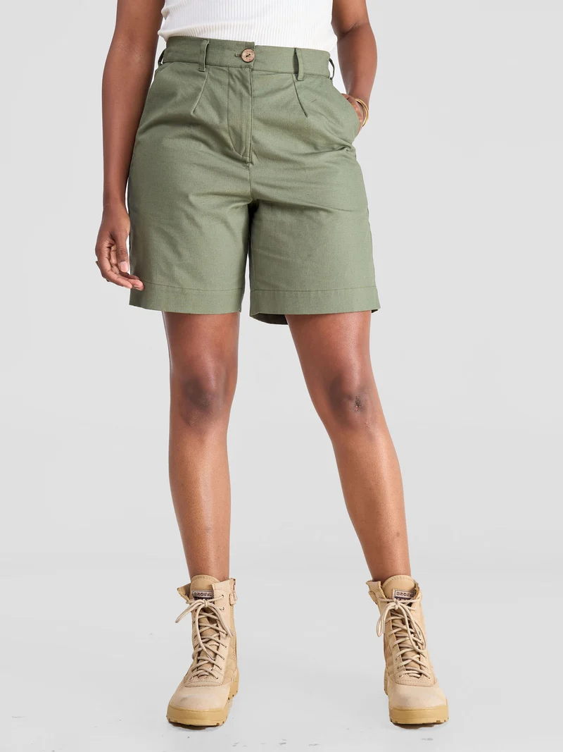 Safari by Vivo Kamari Cotton Shorts - Olive Green