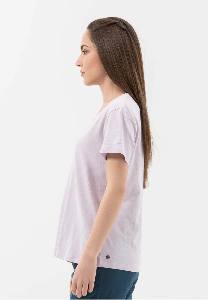 Basic T-Shirt aus Bio-Baumwolle mit V-Ausschnitt