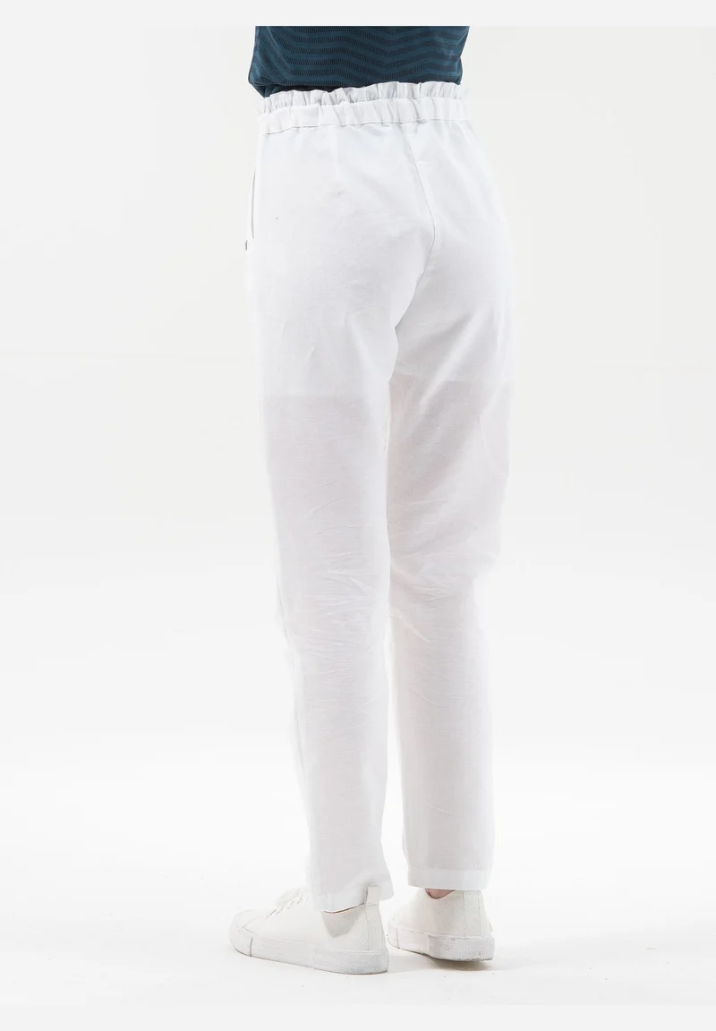 Paperbag-Hose aus Leinen mit Bio-Baumwolle