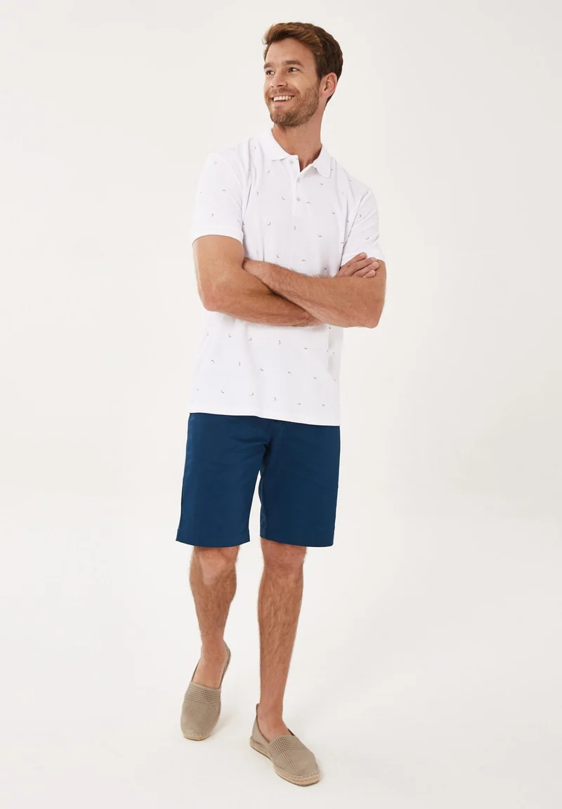 Poloshirt aus Bio-Baumwolle mit Allover-Print