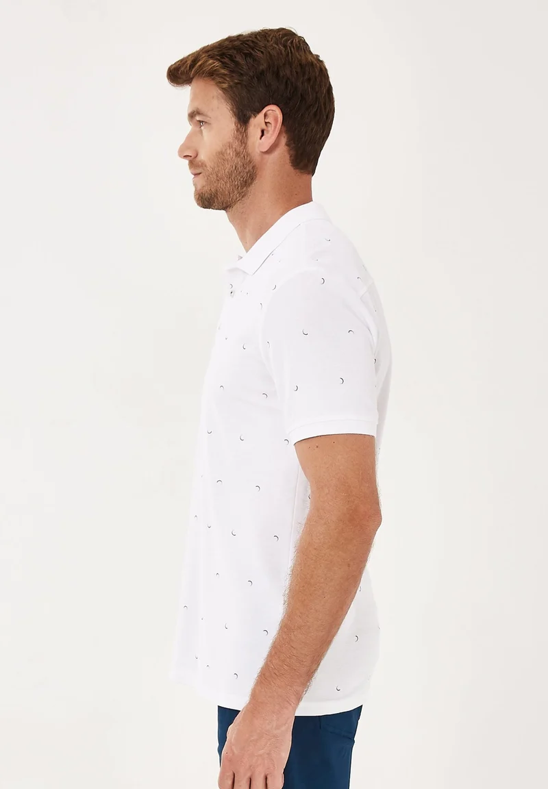 Poloshirt aus Bio-Baumwolle mit Allover-Print