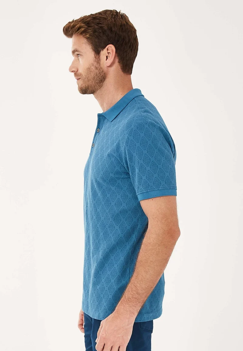 Poloshirt aus Bio-Baumwolle mit Allover-Print