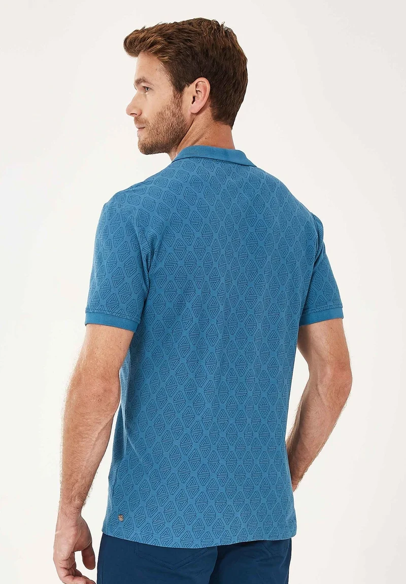 Poloshirt aus Bio-Baumwolle mit Allover-Print