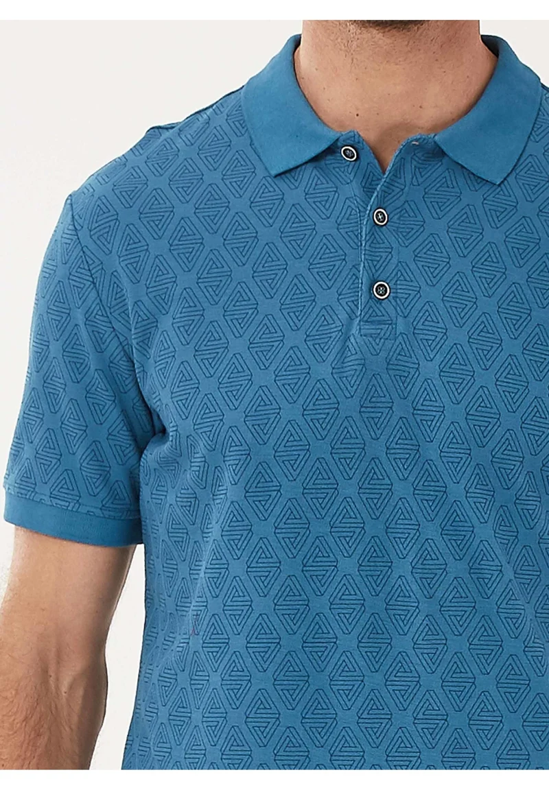 Poloshirt aus Bio-Baumwolle mit Allover-Print