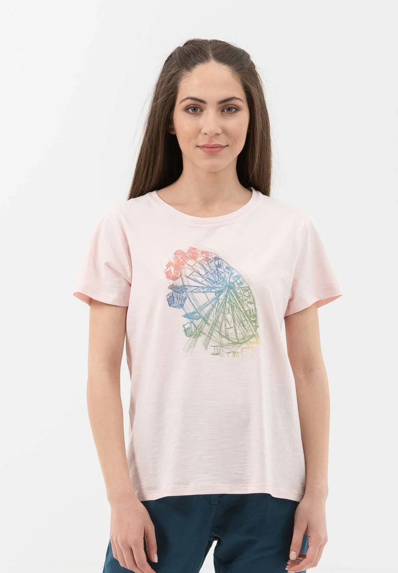 T-Shirt aus Bio-Baumwolle mit Riesenrad-Print