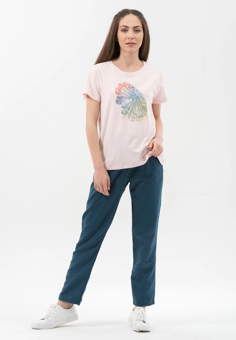 T-Shirt aus Bio-Baumwolle mit Riesenrad-Print