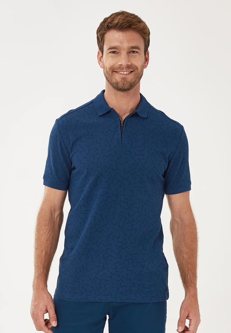 Poloshirt aus Bio-Baumwolle mit Reißverschluss
