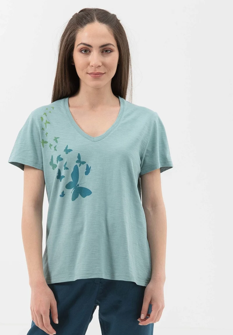 T-Shirt aus Bio-Baumwolle mit Schmetterling-Print