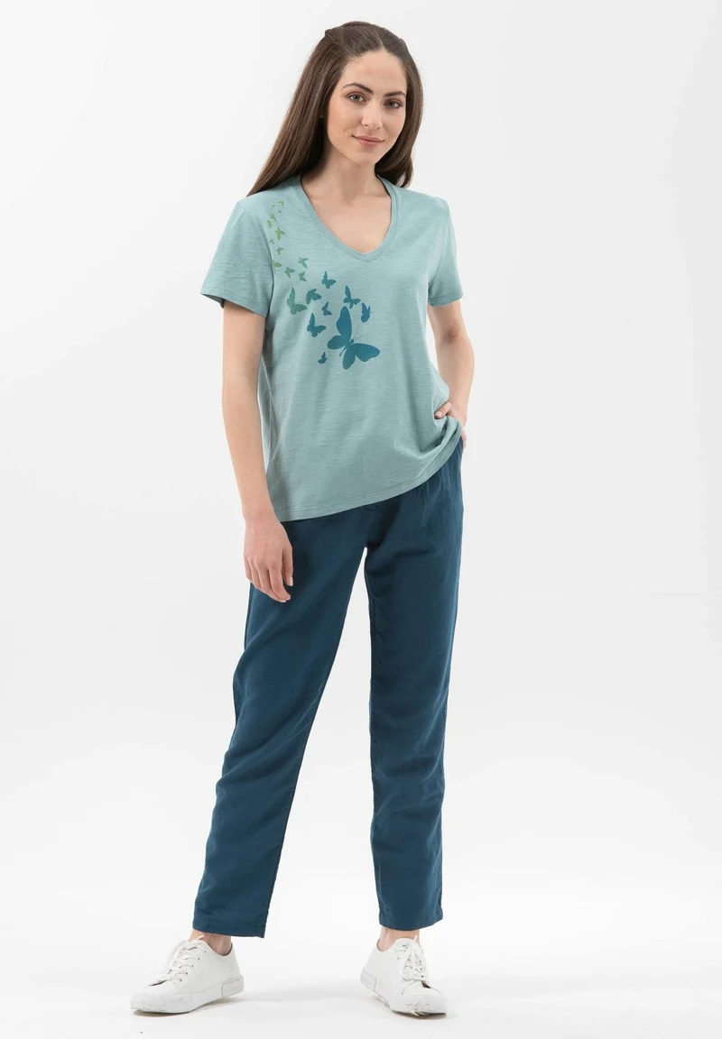 T-Shirt aus Bio-Baumwolle mit Schmetterling-Print