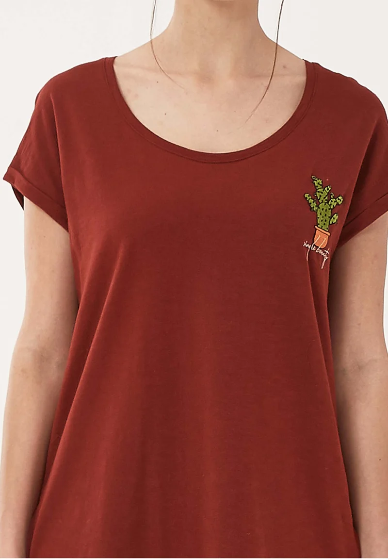 Slub-Jersey-Kleid aus Bio-Baumwolle mit Stickerei