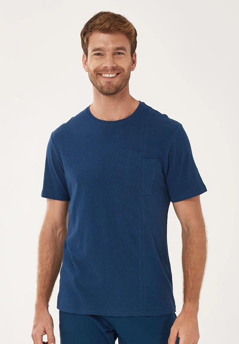 T-Shirt aus Bio-Baumwolle mit Leinen
