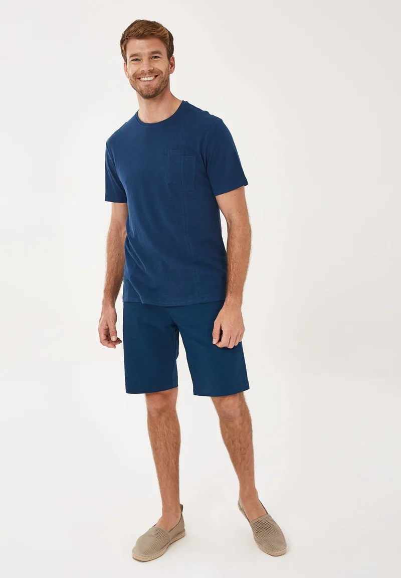T-Shirt aus Bio-Baumwolle mit Leinen