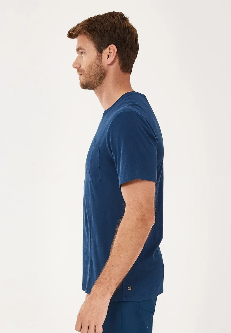 T-Shirt aus Bio-Baumwolle mit Leinen