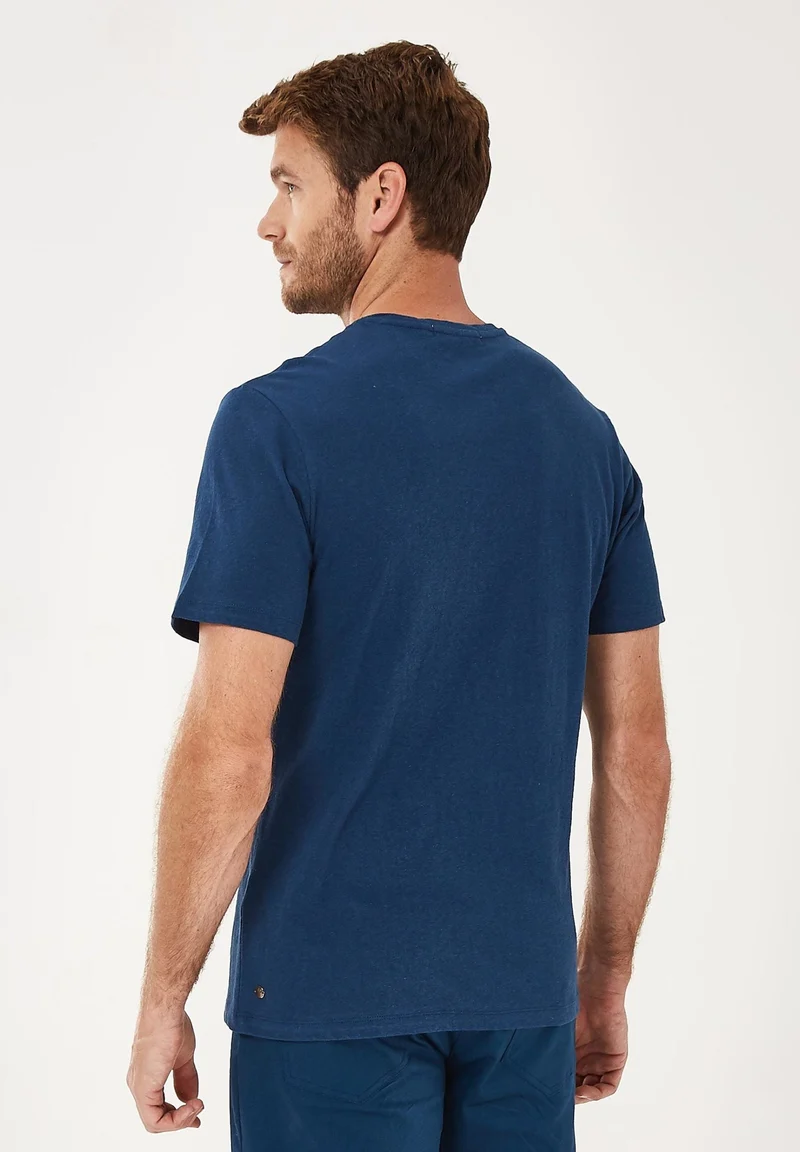 T-Shirt aus Bio-Baumwolle mit Leinen