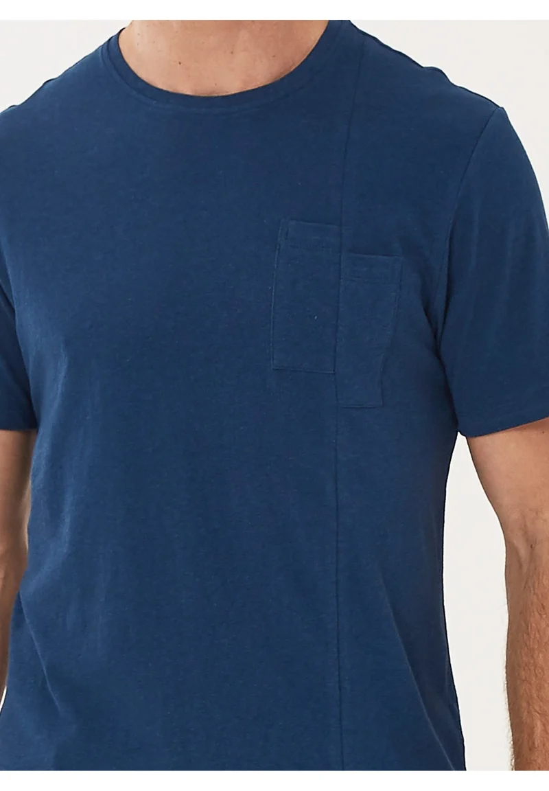 T-Shirt aus Bio-Baumwolle mit Leinen
