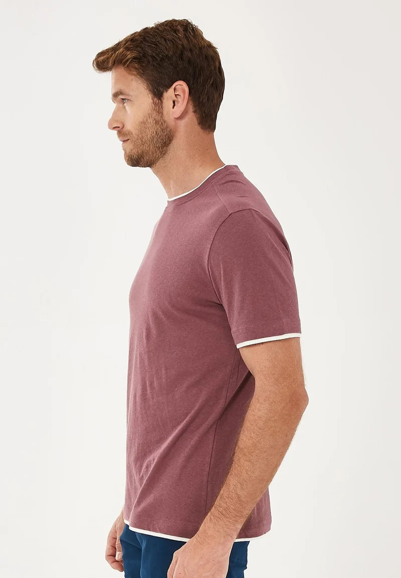T-Shirt aus Bio-Baumwolle mit Leinen