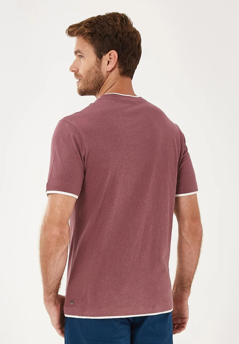 T-Shirt aus Bio-Baumwolle mit Leinen