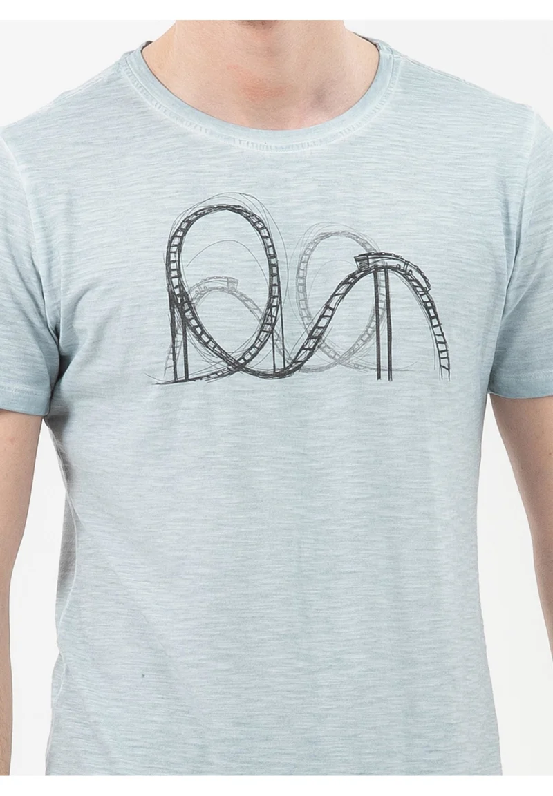 Garment Dyed T-Shirt aus Bio-Baumwolle mit Print