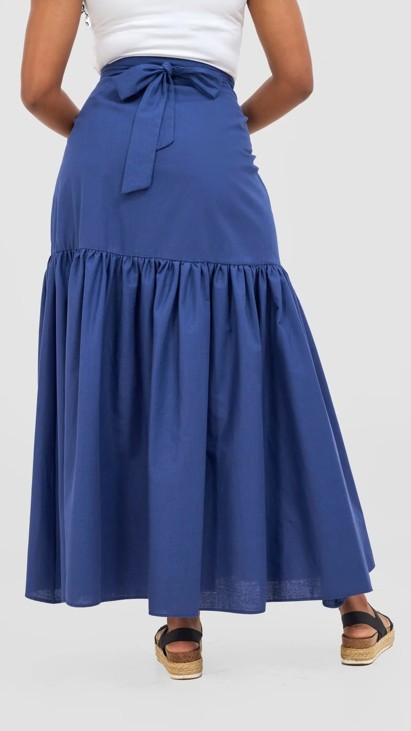 Safari by Vivo Naledi Gathered Panel Maxi Skirt - Navy