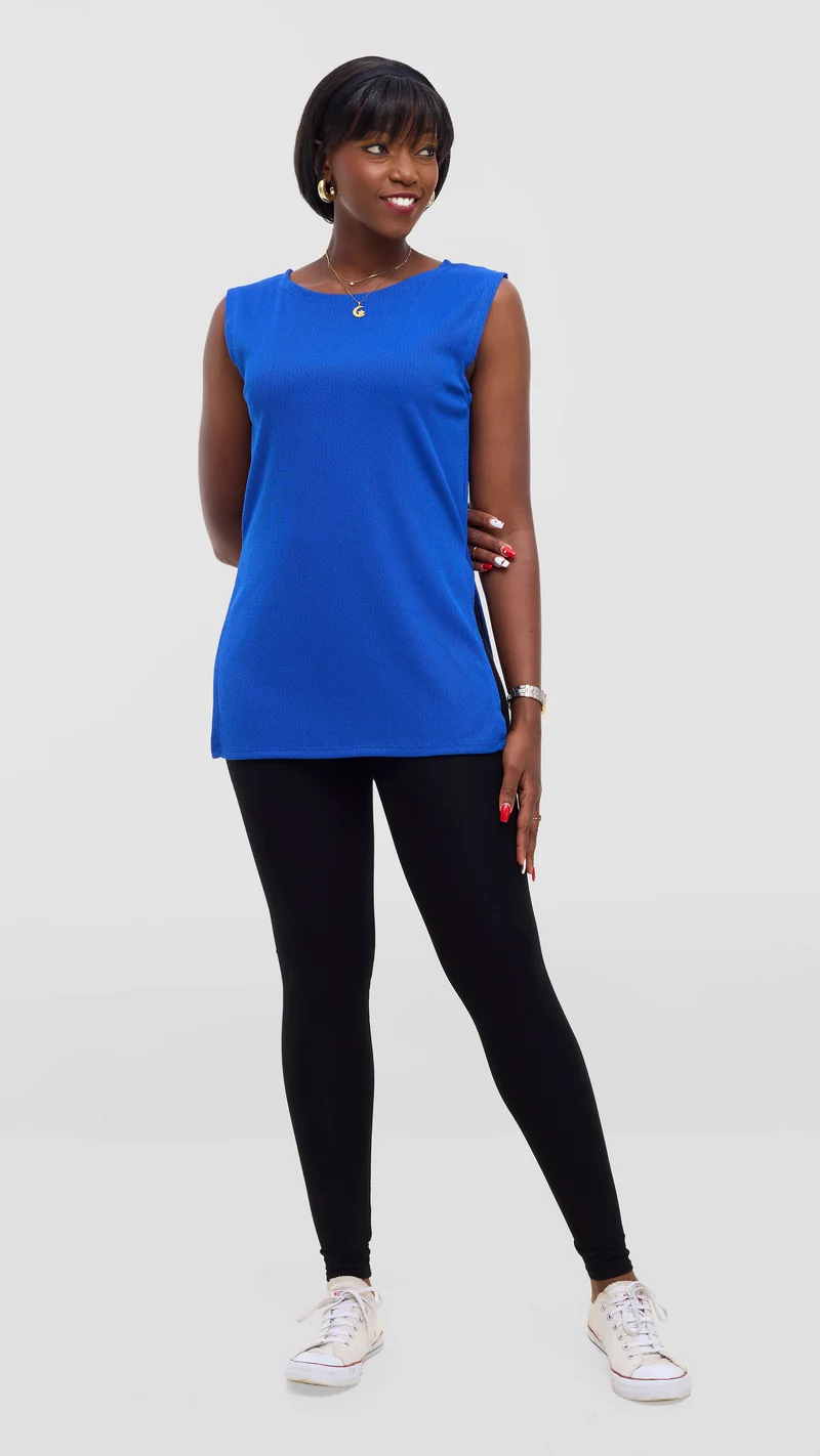 Vivo Rema Slit Tunic Top - Royal Blue