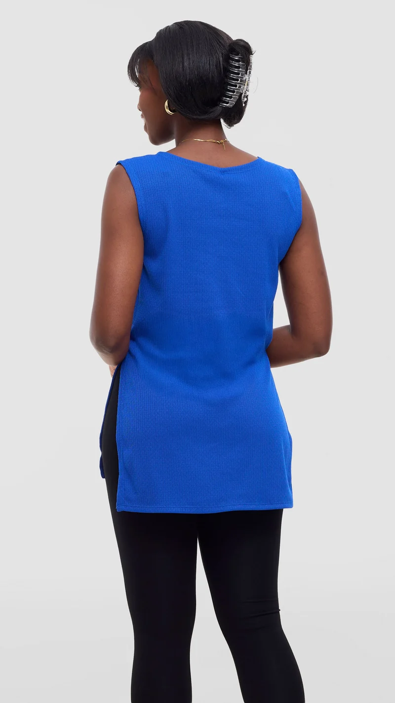 Vivo Rema Slit Tunic Top - Royal Blue