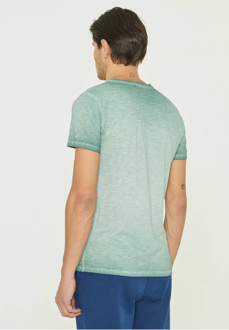 Garment Dyed T-Shirt aus Bio-Baumwolle mit Print