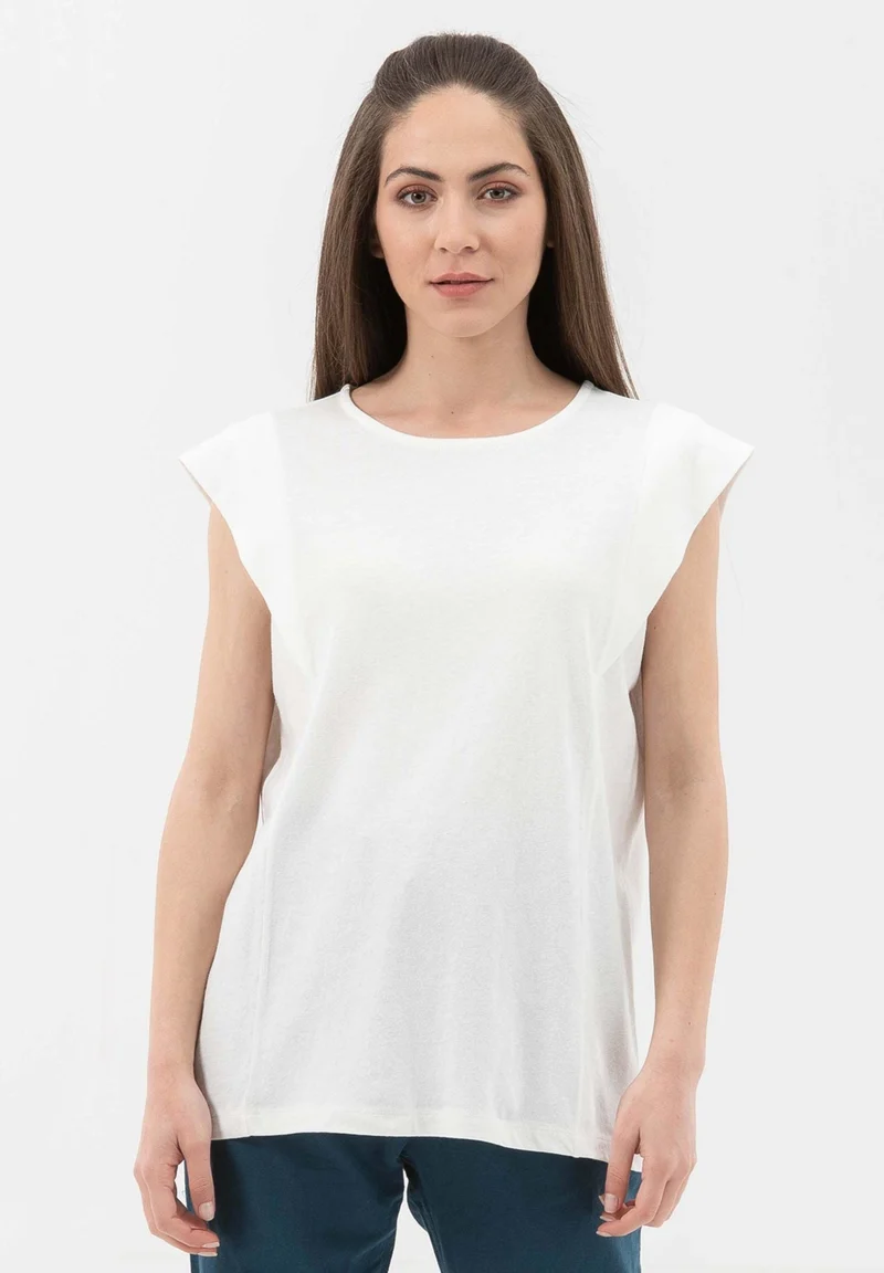 T-Shirt aus Bio-Baumwolle mit Leinen