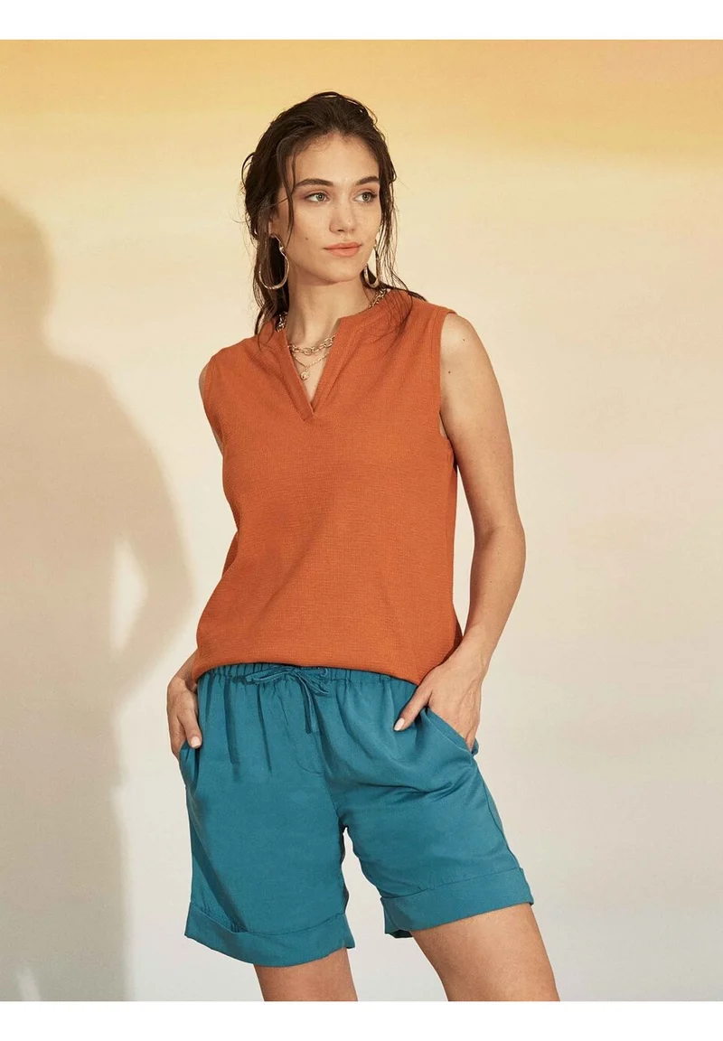 Paperbag-Shorts aus TENCEL™ Lyocell mit Kordelzug