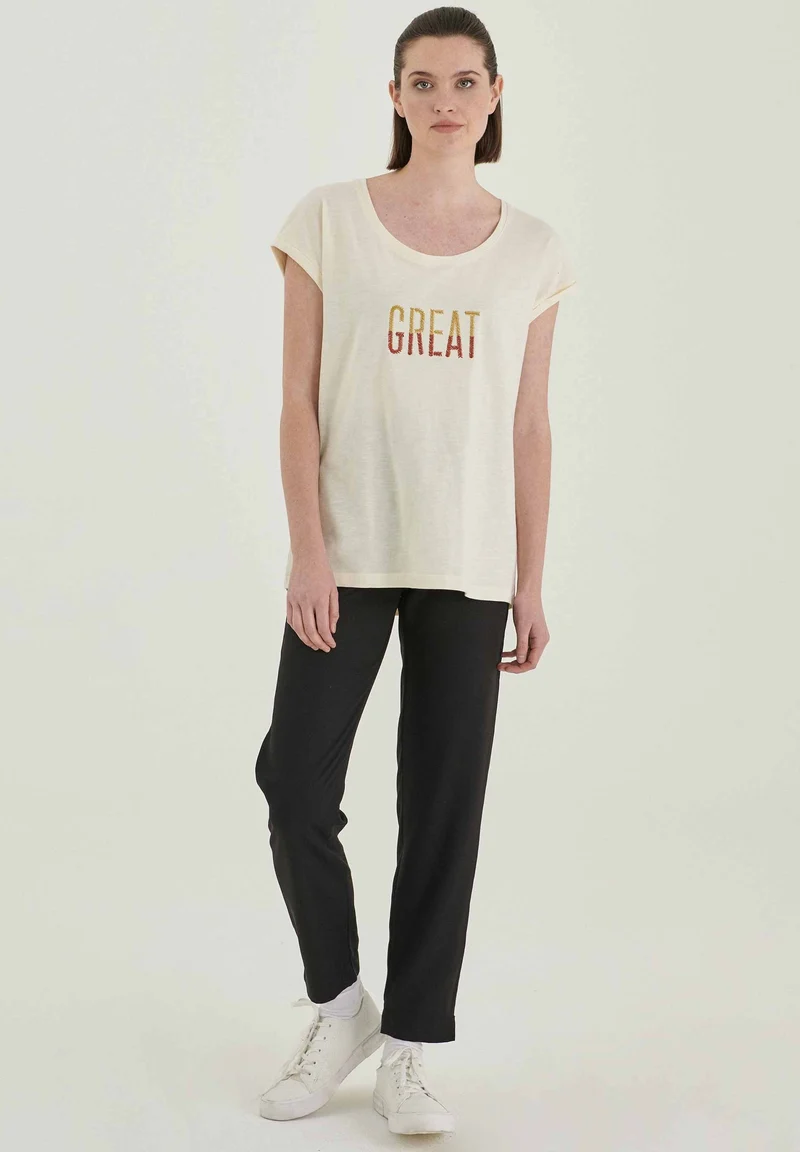 T-Shirt aus Bio-Baumwolle mit Stickerei