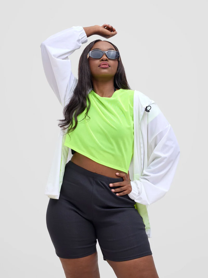 Zoya Vasha Short Sleeve Mesh Top - Neon Green
