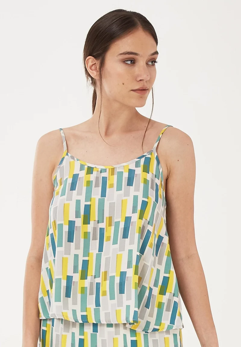 Spaghettiträger-Top aus TENCEL™ Lyocell mit Allover-Print