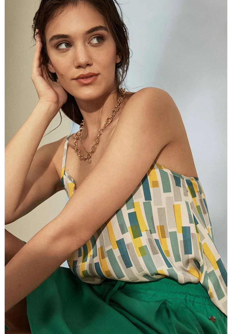 Spaghettiträger-Top aus TENCEL™ Lyocell mit Allover-Print