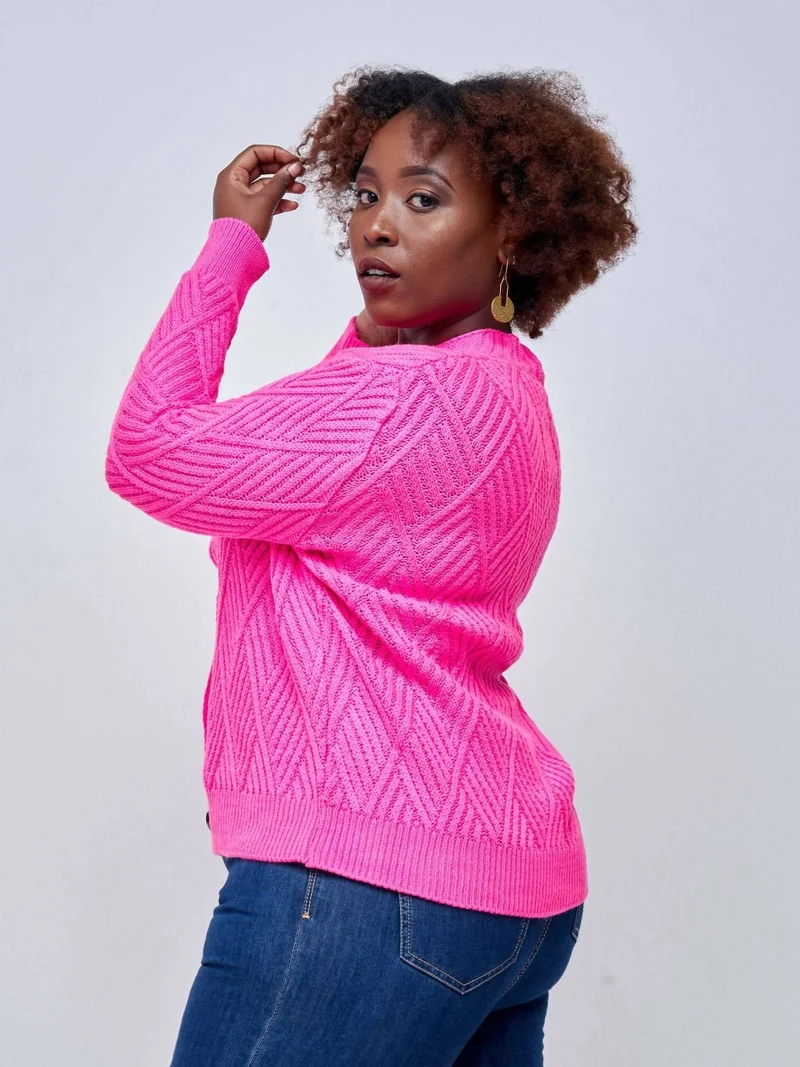 Button Cardigan - Pink