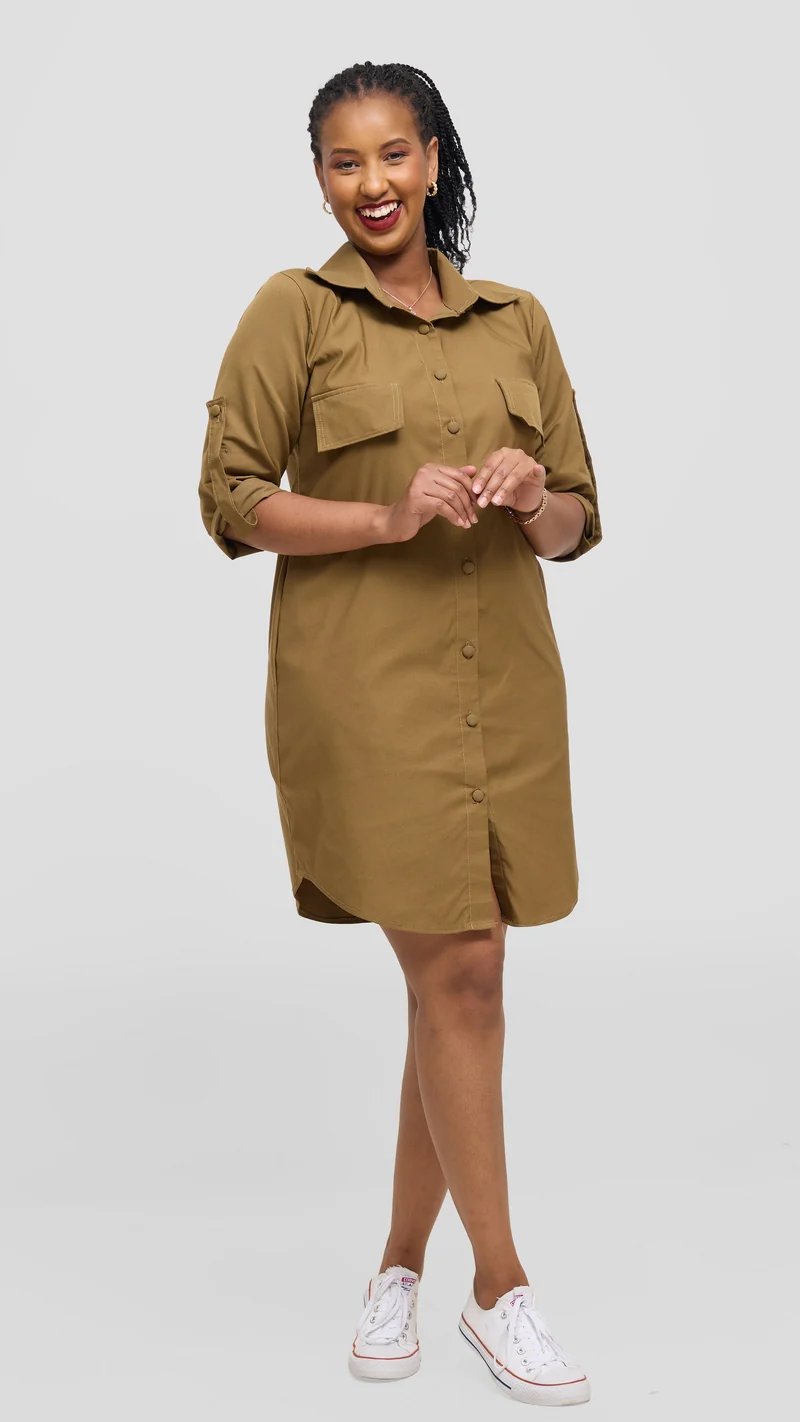 Liliadly Sema Safari Dress - Brown