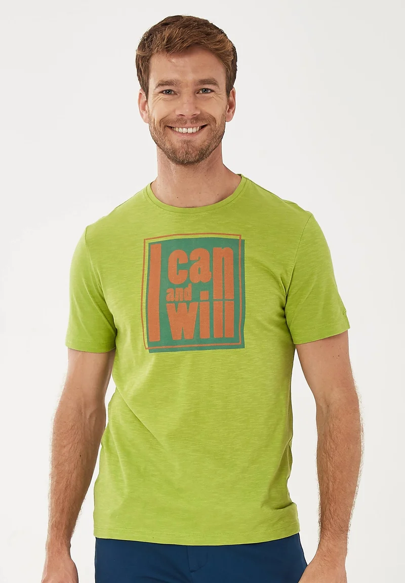 T-Shirt aus Bio-Baumwolle mit Text-Print