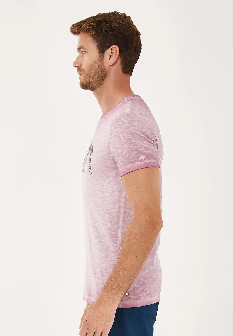 Garment Dyed T-Shirt aus Bio-Baumwolle mit Print