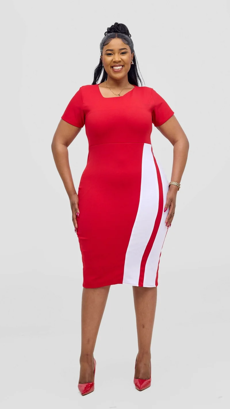 Kakiba Collections Curvy Plus Size Linah Dress - Red