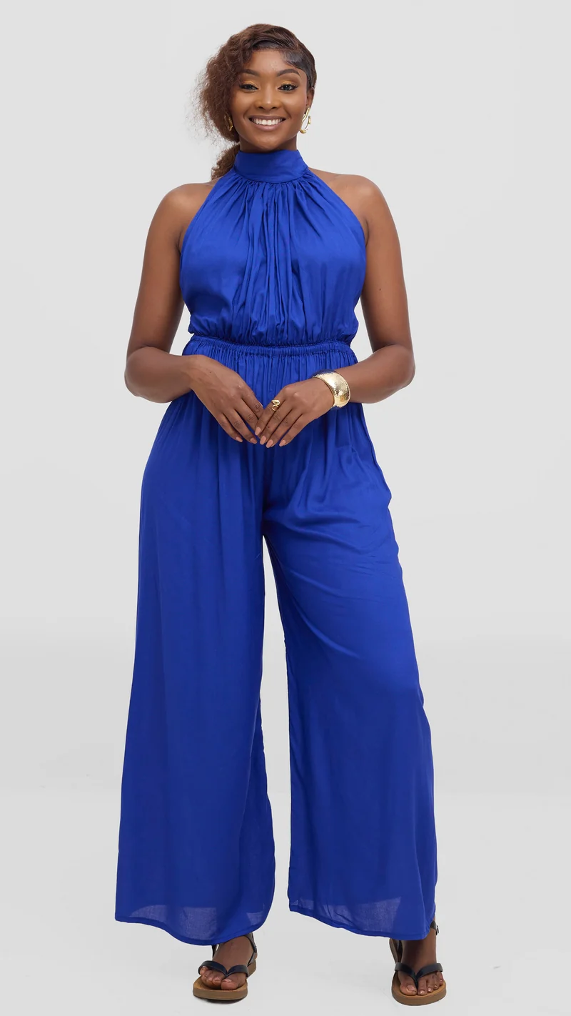 Tamalaki Africa Pull Neck Jumpusuit - Royal Blue