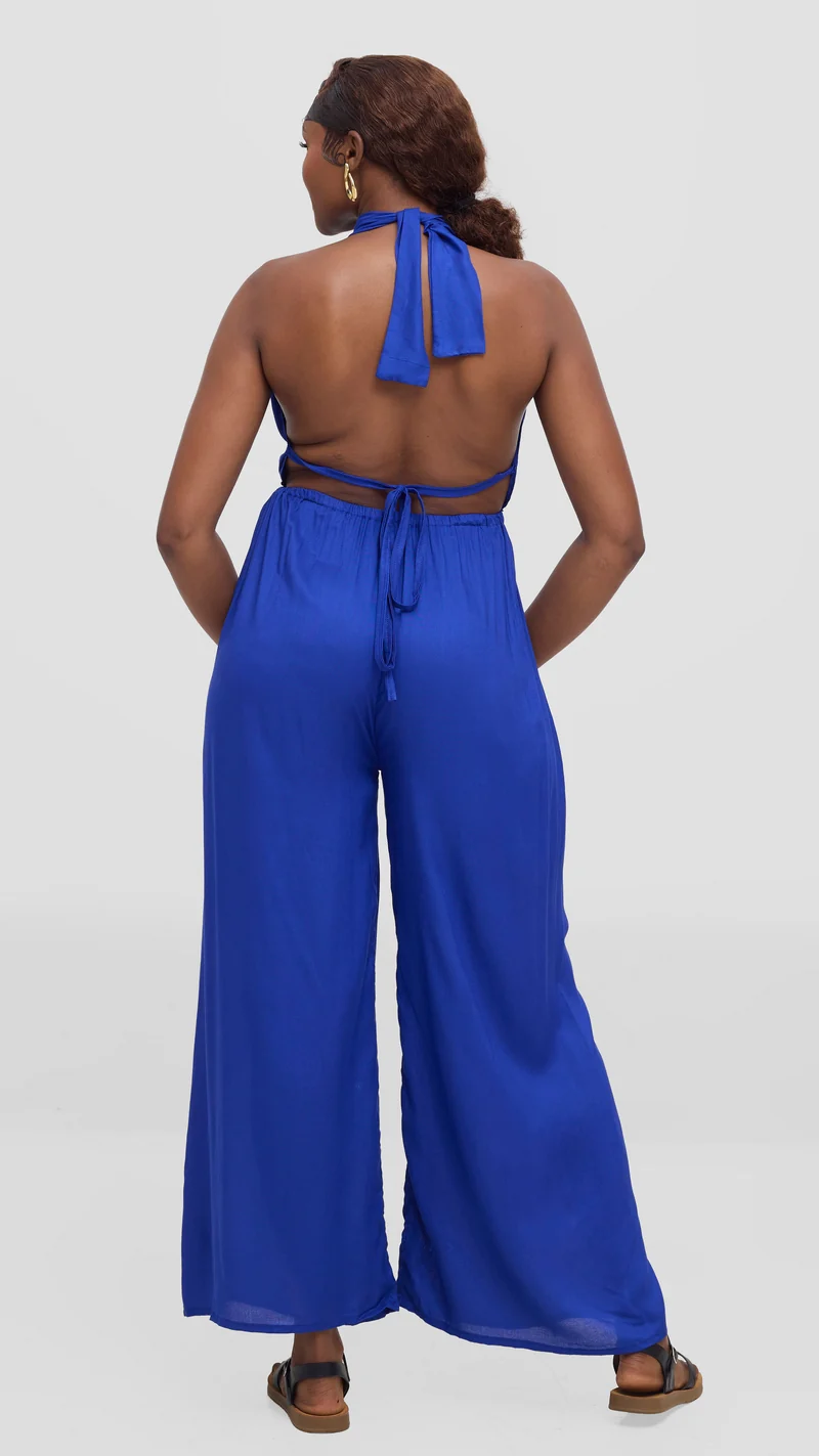 Tamalaki Africa Pull Neck Jumpusuit - Royal Blue