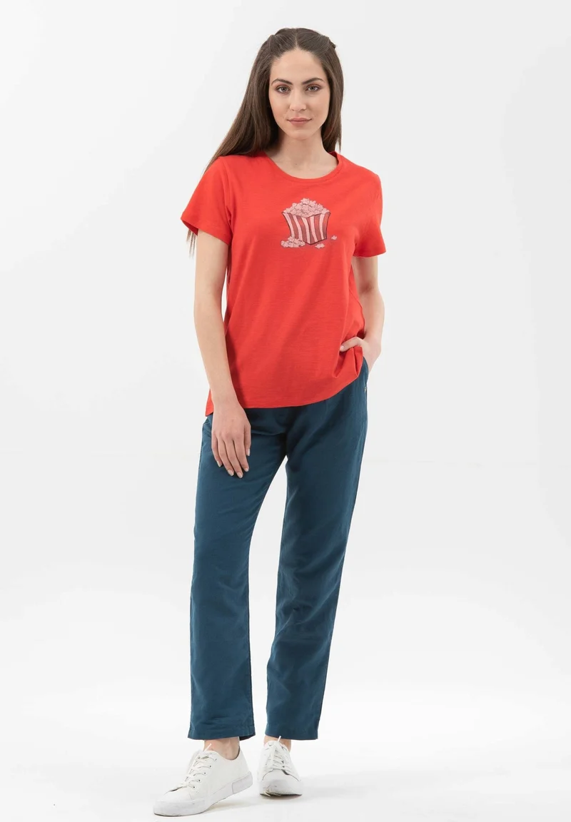 T-Shirt aus Bio-Baumwolle mit Popcorn-Print
