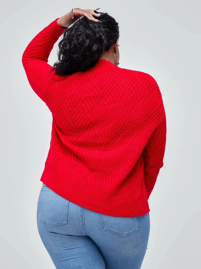 The Fashion Frenzy Button Cardigan - Red