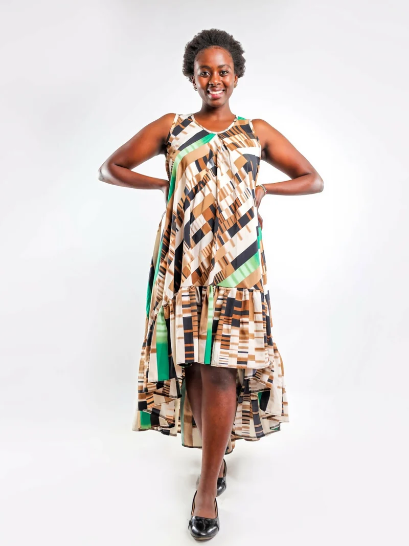 Liliadly Craft High-Low Dress - Multicolored