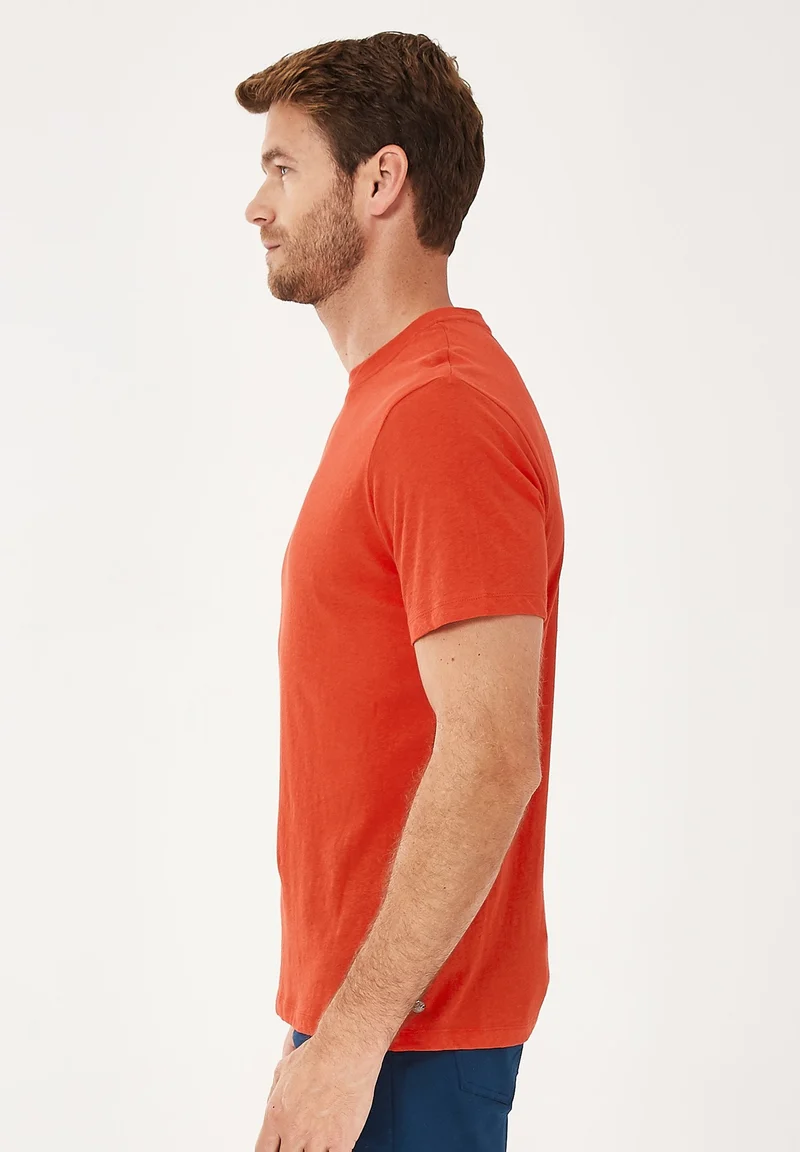 T-Shirt aus Bio-Baumwolle mit Leinen