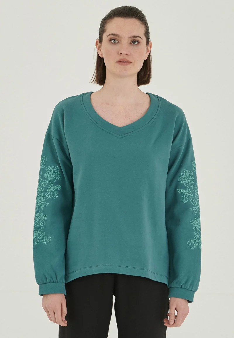 Sweatshirt aus Bio-Baumwolle mit Stickerei