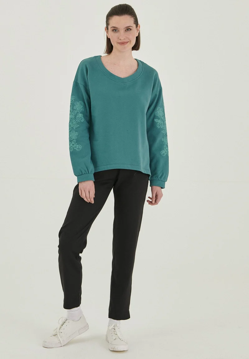 Sweatshirt aus Bio-Baumwolle mit Stickerei