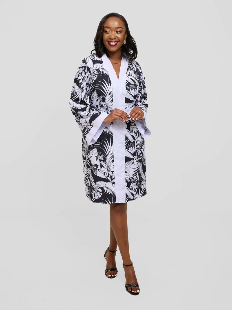 Kakiba Collections Rebecca Chinese Dress - Black / White