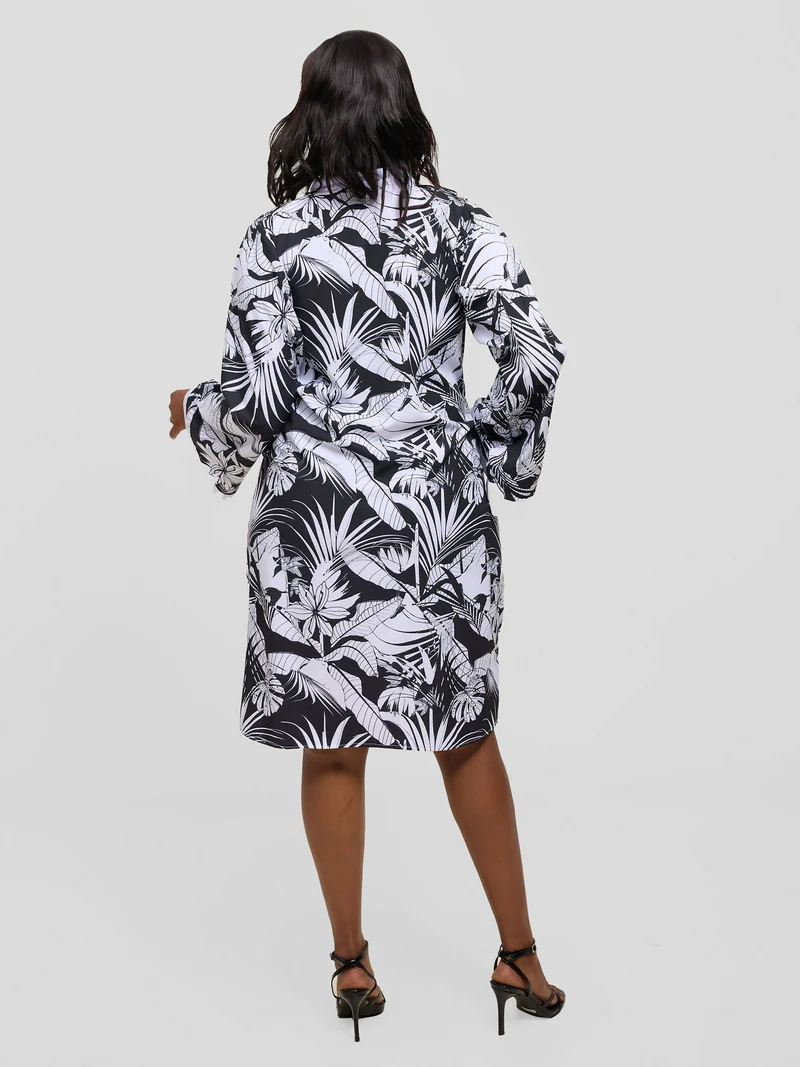 Kakiba Collections Rebecca Chinese Dress - Black / White