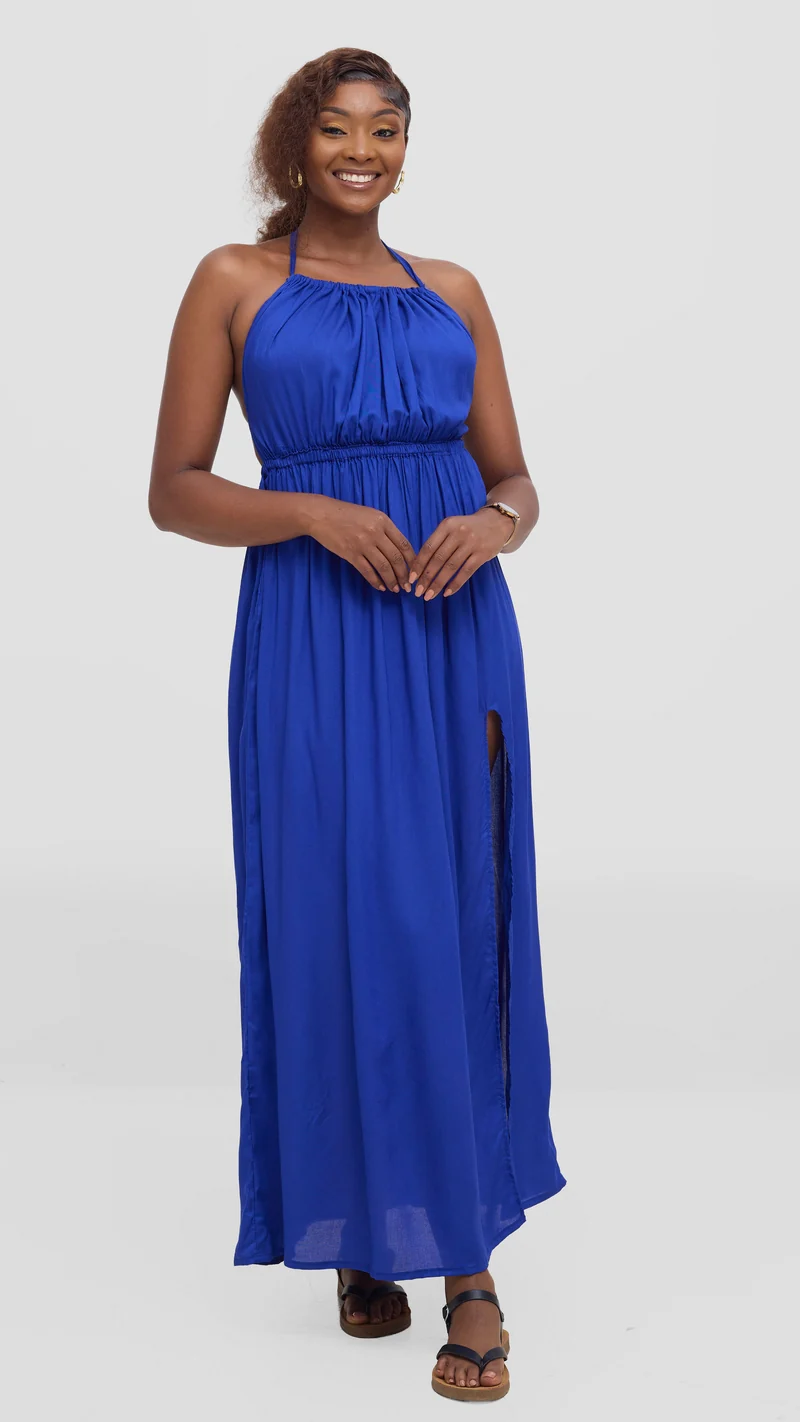 Tamalaki Africa Open Back Dress - Royal Blue
