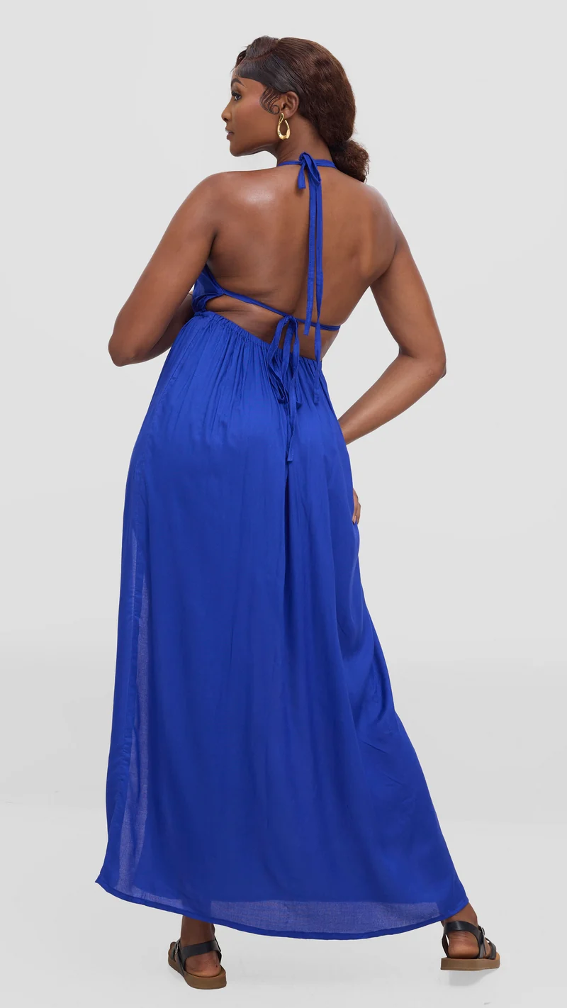 Tamalaki Africa Open Back Dress - Royal Blue