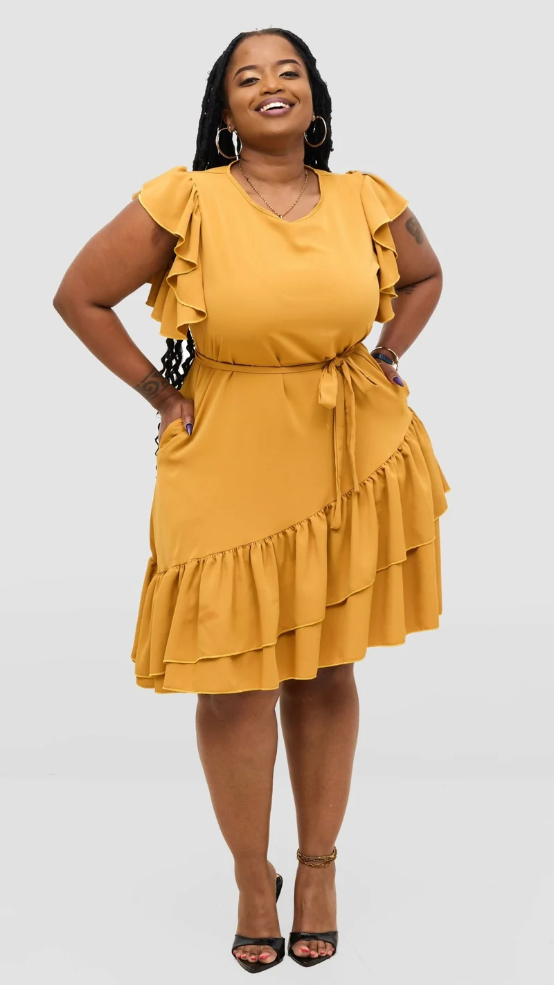 Magali Designs Curvy Plus Size Lulu Dress - Mustard